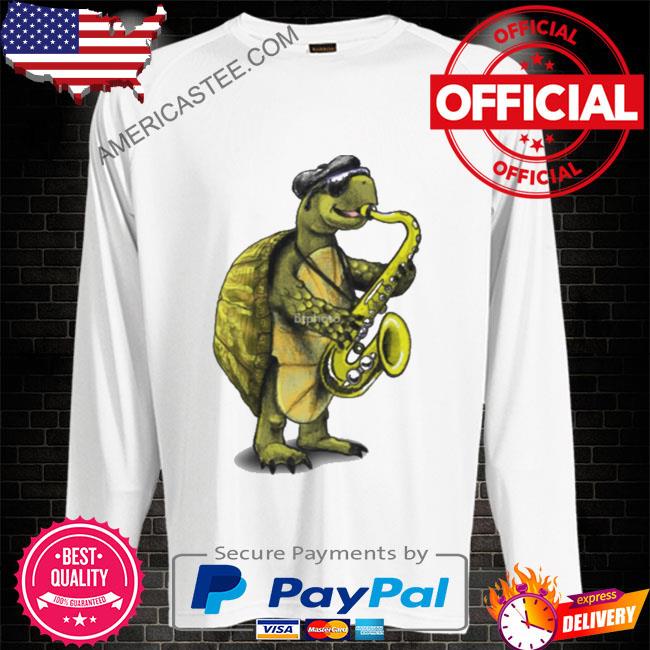 Turtle playing the saxophone shirt