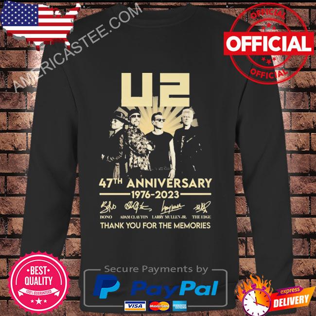 U2 47th anniversary 1976 2023 thank you for the memories signatures shirt