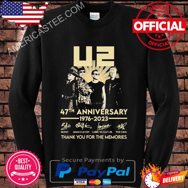 U2 47th anniversary 1976 2023 thank you for the memories signatures shirt