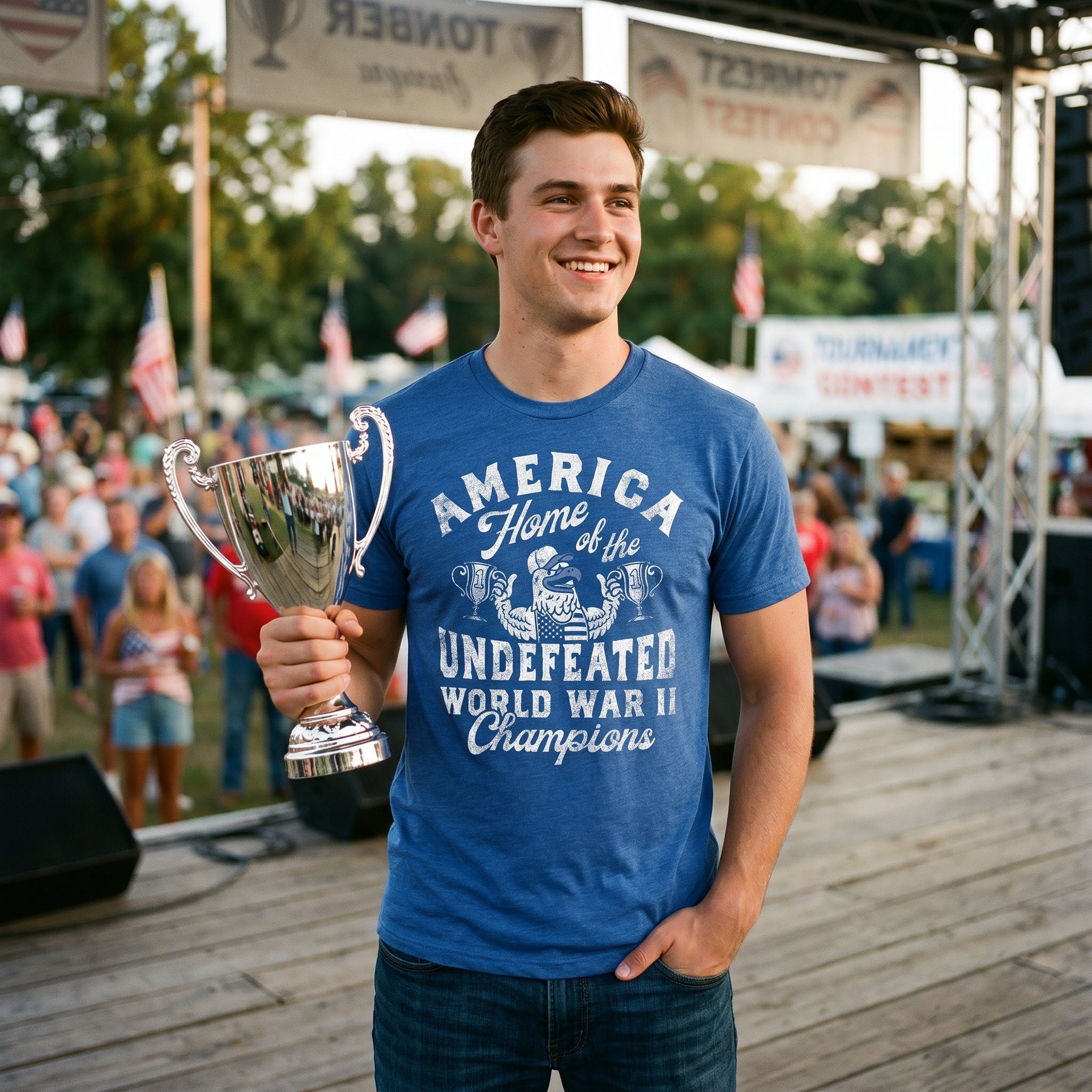 America Home Of The Undefeated World War 2 Champions Men's T Shirt