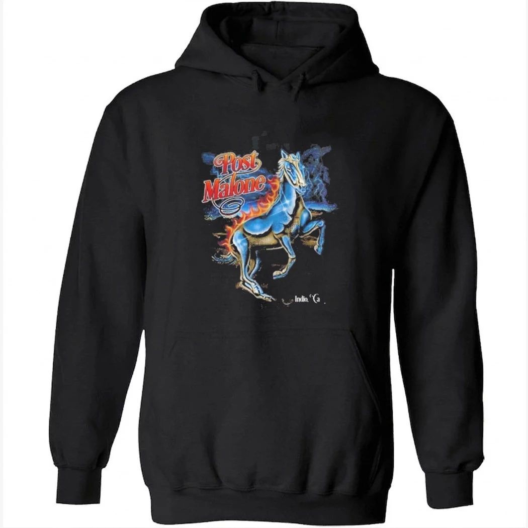 Post Malone Stagecoach 2026 Festival Indio California Merch On April 26 2026 The Lightning Horse T-Shirt