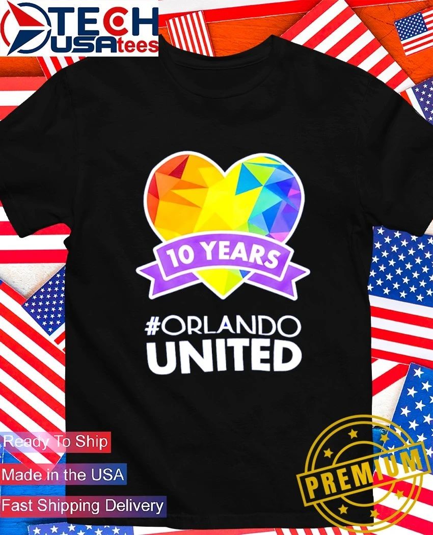 Orlando City SC 10 years Orlando United Pride heart shirt