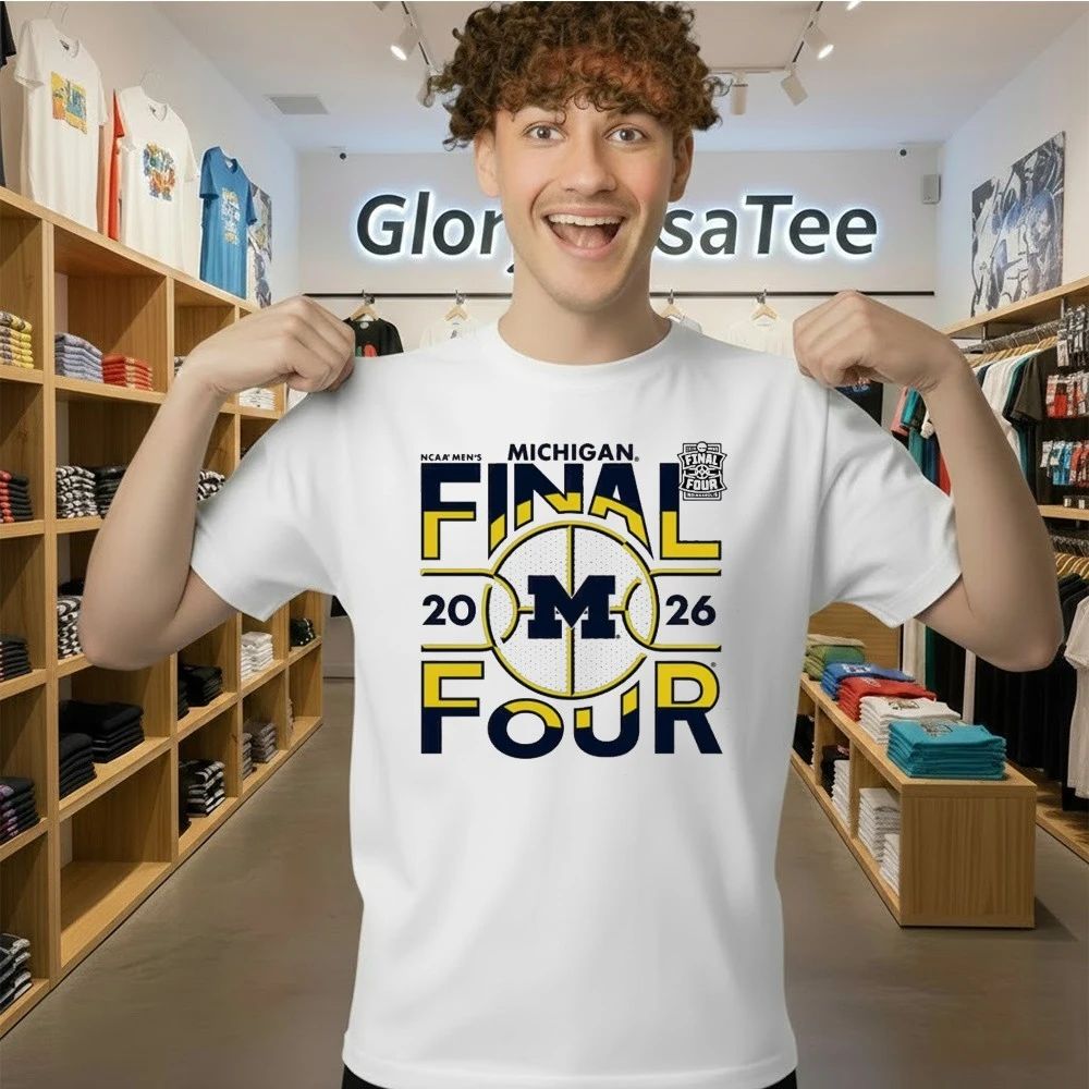 Michigan Wolverines Grey 2026 Men’s Basketball Final Four Bound Shirt