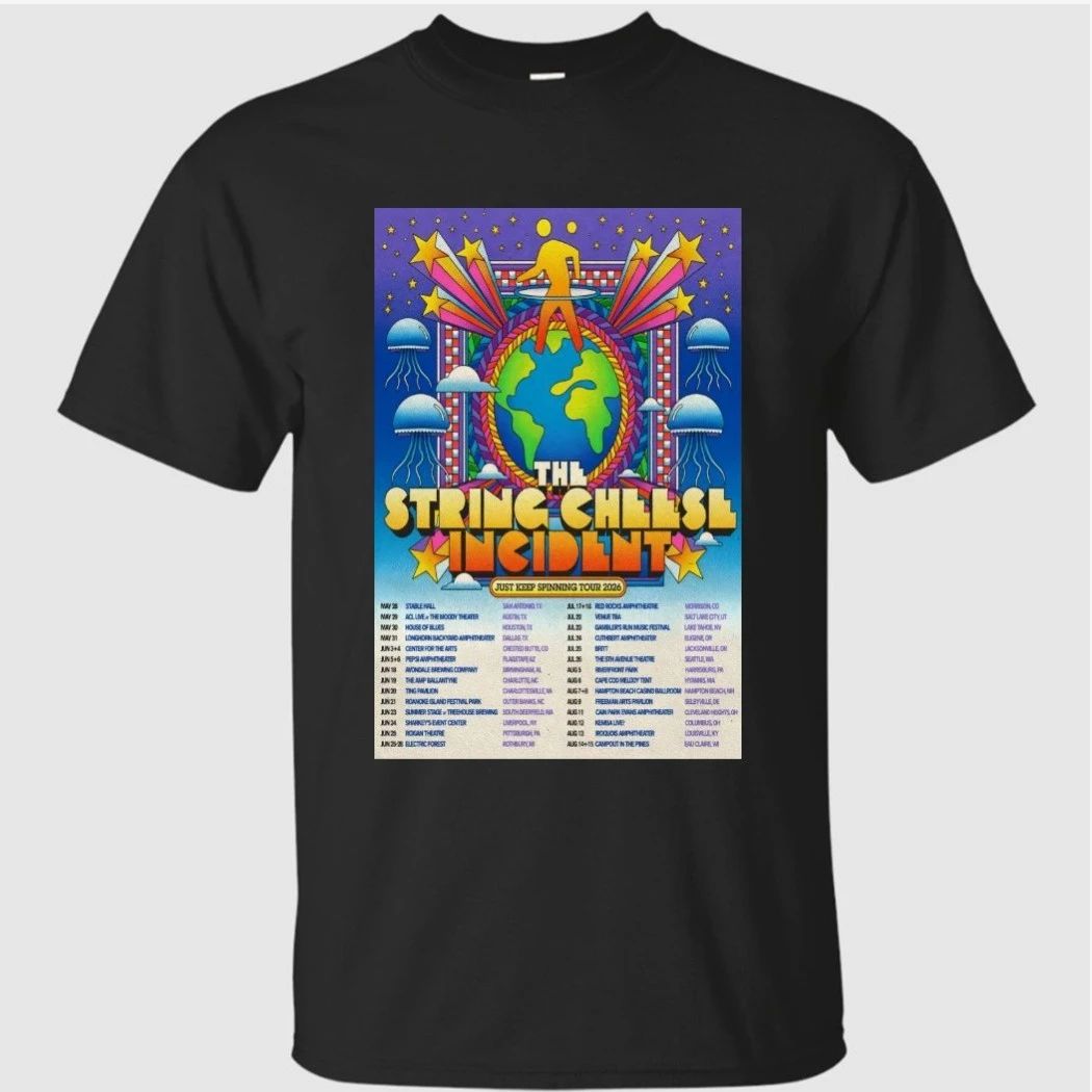 The String Cheese Incident Just Keep Spinning Tour 2026 Poster Shirt