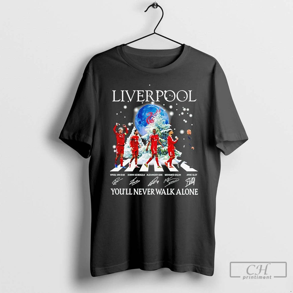 Classic Liverpool Fc Youll Never Walk Alone Signature Abbey Road T Shirts