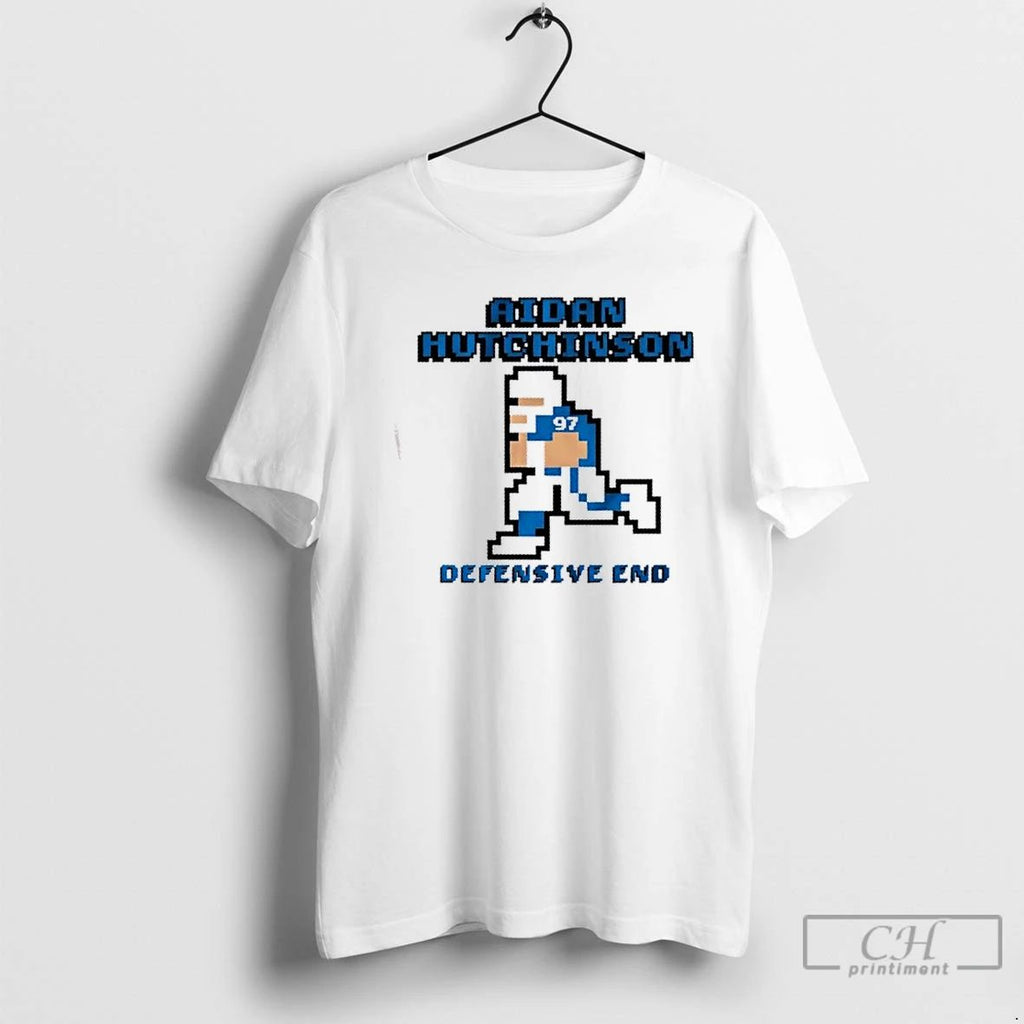 Classic Detroit Lions Aidan Hutchinson Defensive End Retro Baller T Shirts
