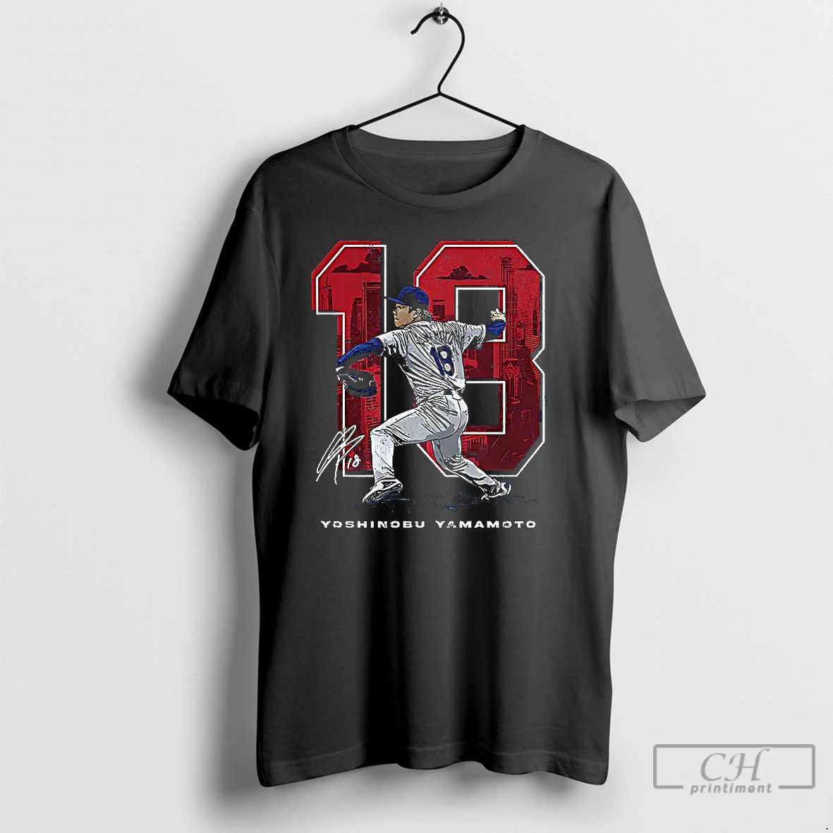 Classic Yoshinobu Yamamoto Los Angeles Dodgers Baseball Pitching Stance Signature T Shirts