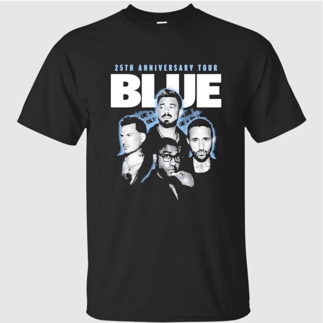 Blue 25th Anniversary Tour Photo Faded Black Shirt