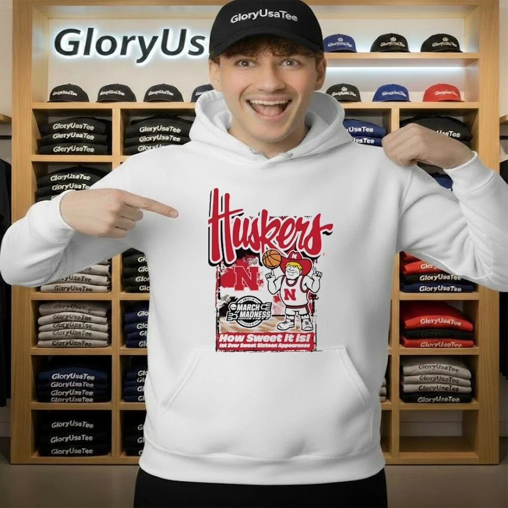 Nebraska M IVORY 2026 NCAA March Madness First Ever Sweet 16 SS TEE MENS BASKETBALL Shirt