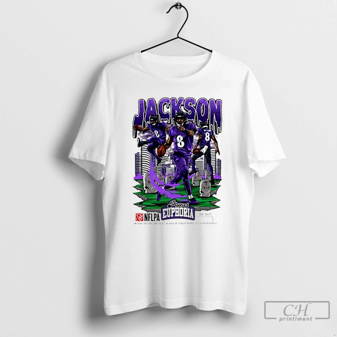 Classic Lamar Jackson Baltimore Ravens Player Comic T Shirts