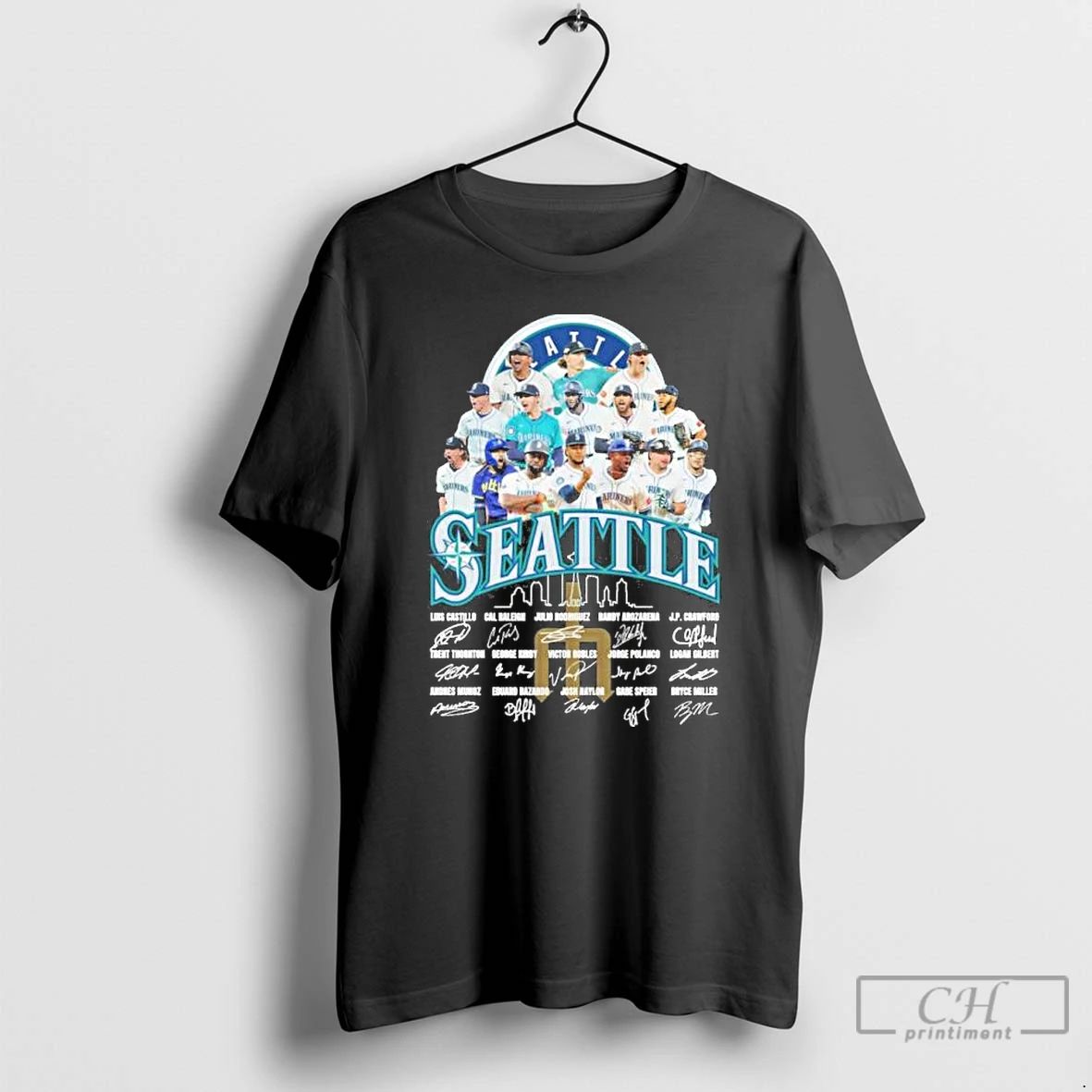 Classic Seattle Mariners Alcs Team Signatures T Shirts