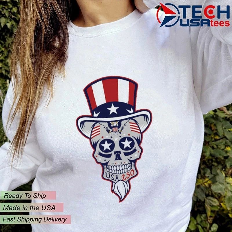 Uncle Sam Patriotic Dead Head Suger Skull shirt