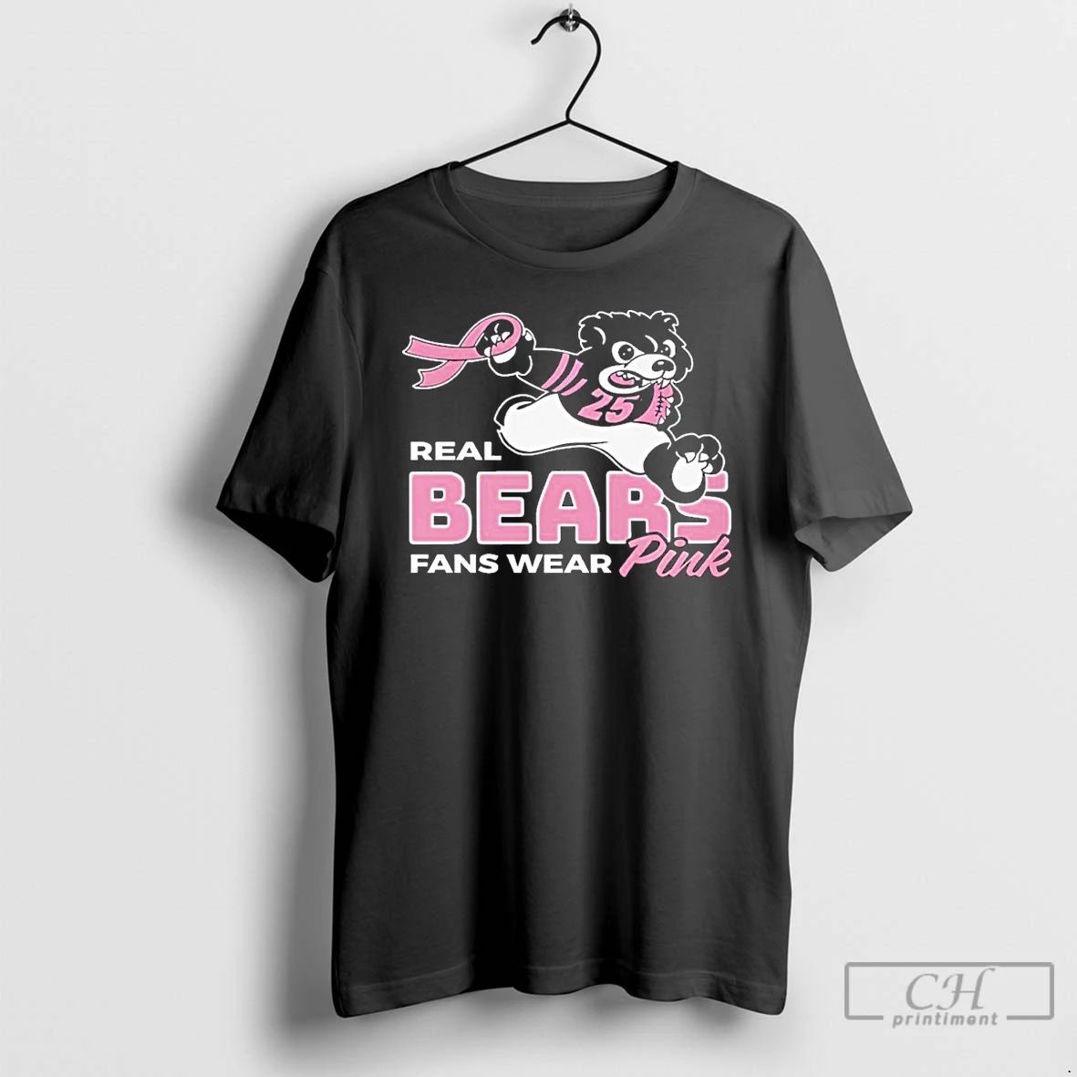 Classic Caleb Williams Real Bears Fans Wear Pink T Shirts