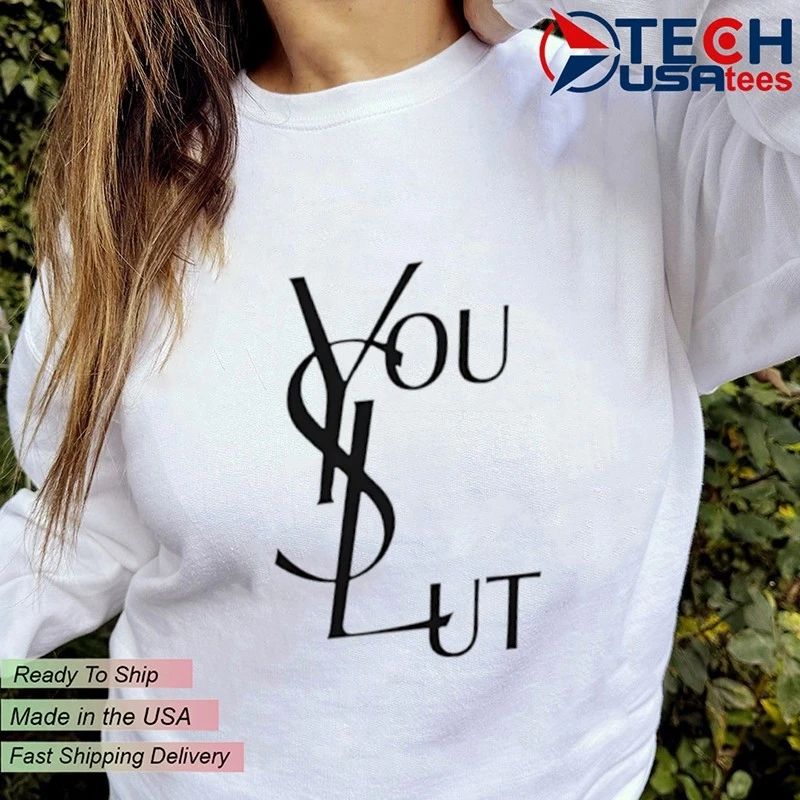 You slut logo parody shirt