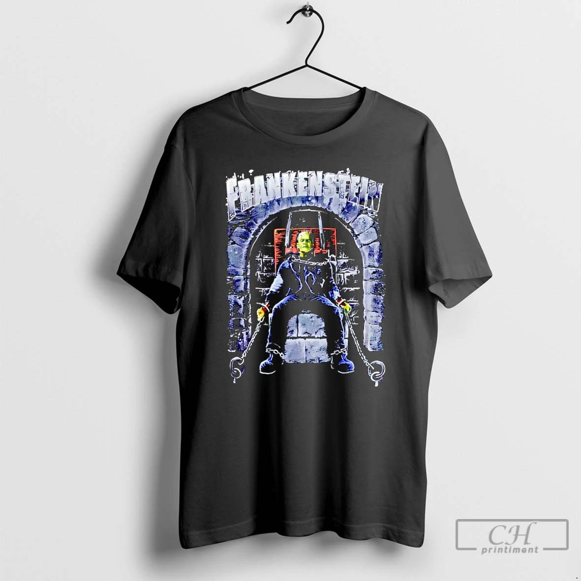 Classic Rock Rebel Universal Monsters Frankenstein Chair T Shirts