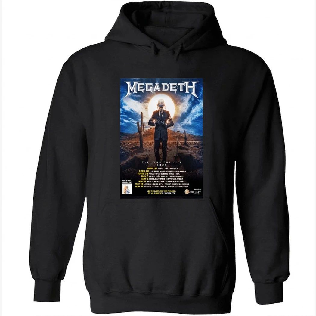 Megadeth This Was Our Life 2026 Latin America Tour Schedule Dates Shirt