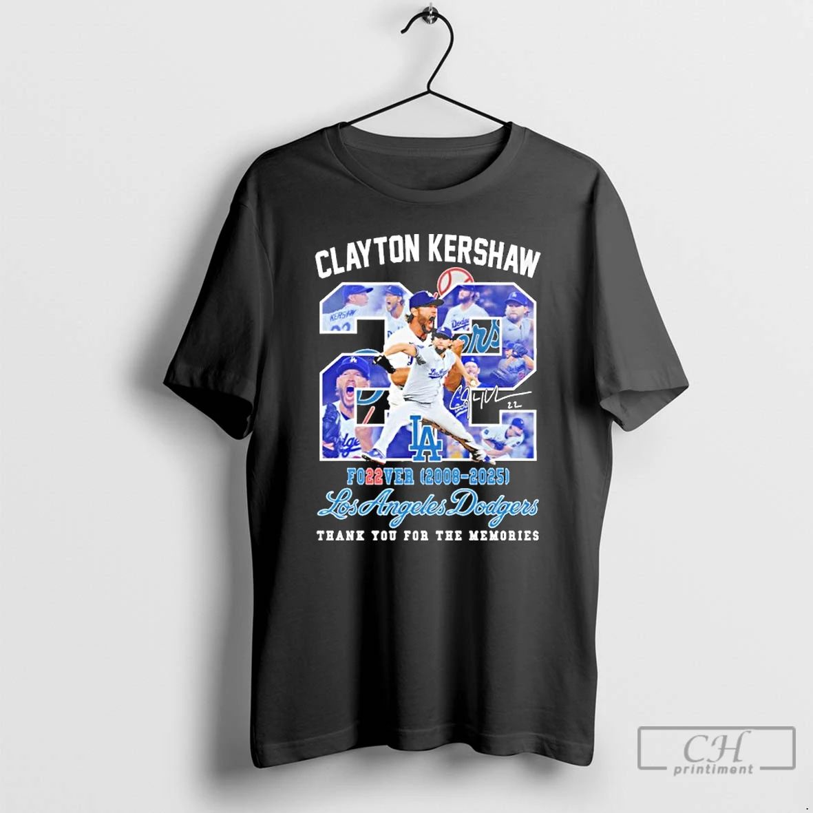 Classic Clayton Kersaw 22 Fo22ver Los Angeles Dodgers Thank You For The Memories T Shirts