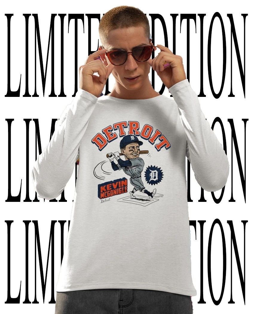 Detroit Tigers Baseball Kevin McGonigle slugger swing caricature shirt