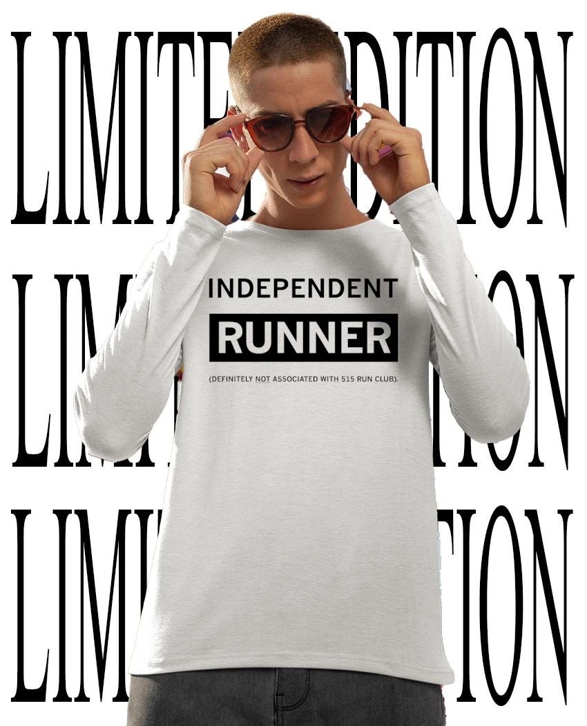 Independent runner definitely not associated with 515 run club shirt