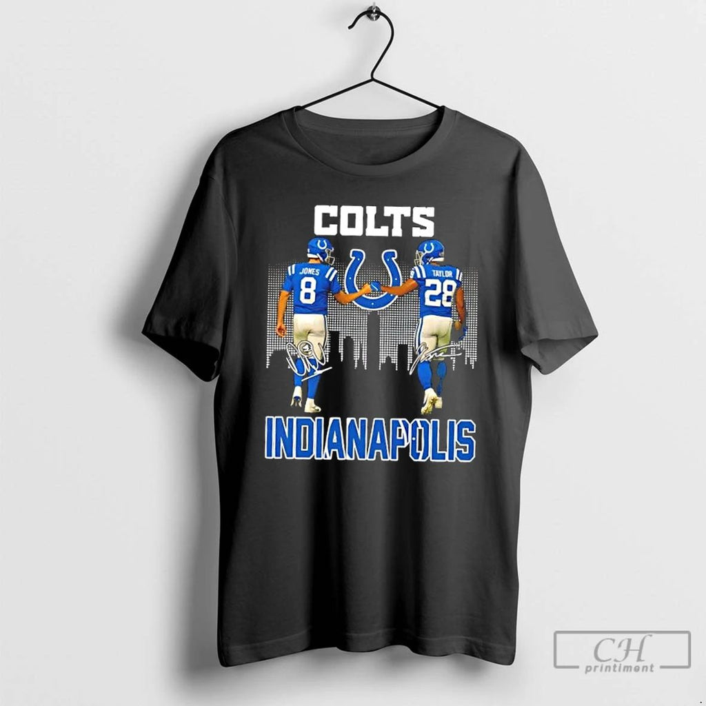 Classic Indianapolis Colts Jones And Taylor Skyline T Shirts