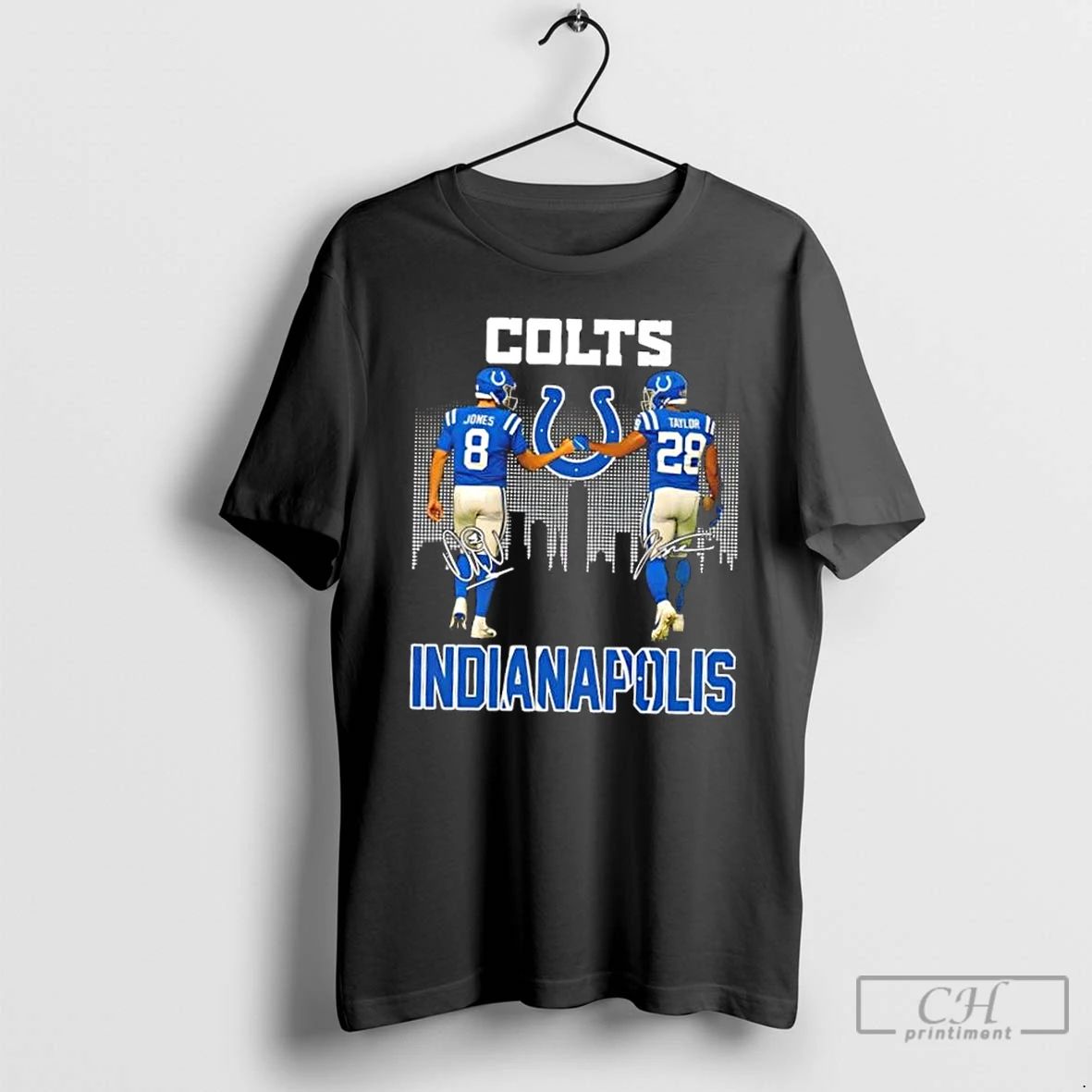 Classic Indianapolis Colts Jones And Taylor Skyline T Shirts