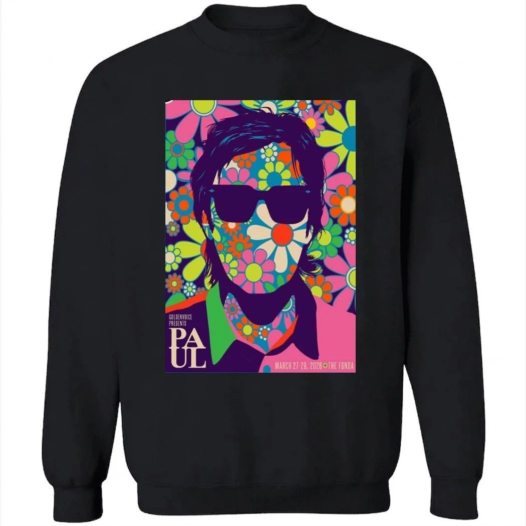 Paul Live Show Poster At The Fonda In Los Angeles CA On March 27-28 2026 Psychedelic Flower Portrait Artwork Shirt