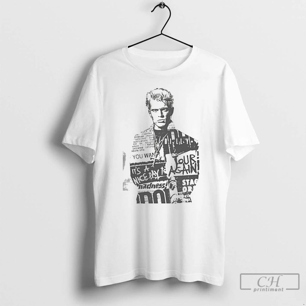 Classic Billy Idol Billy Newspaper T Shirts