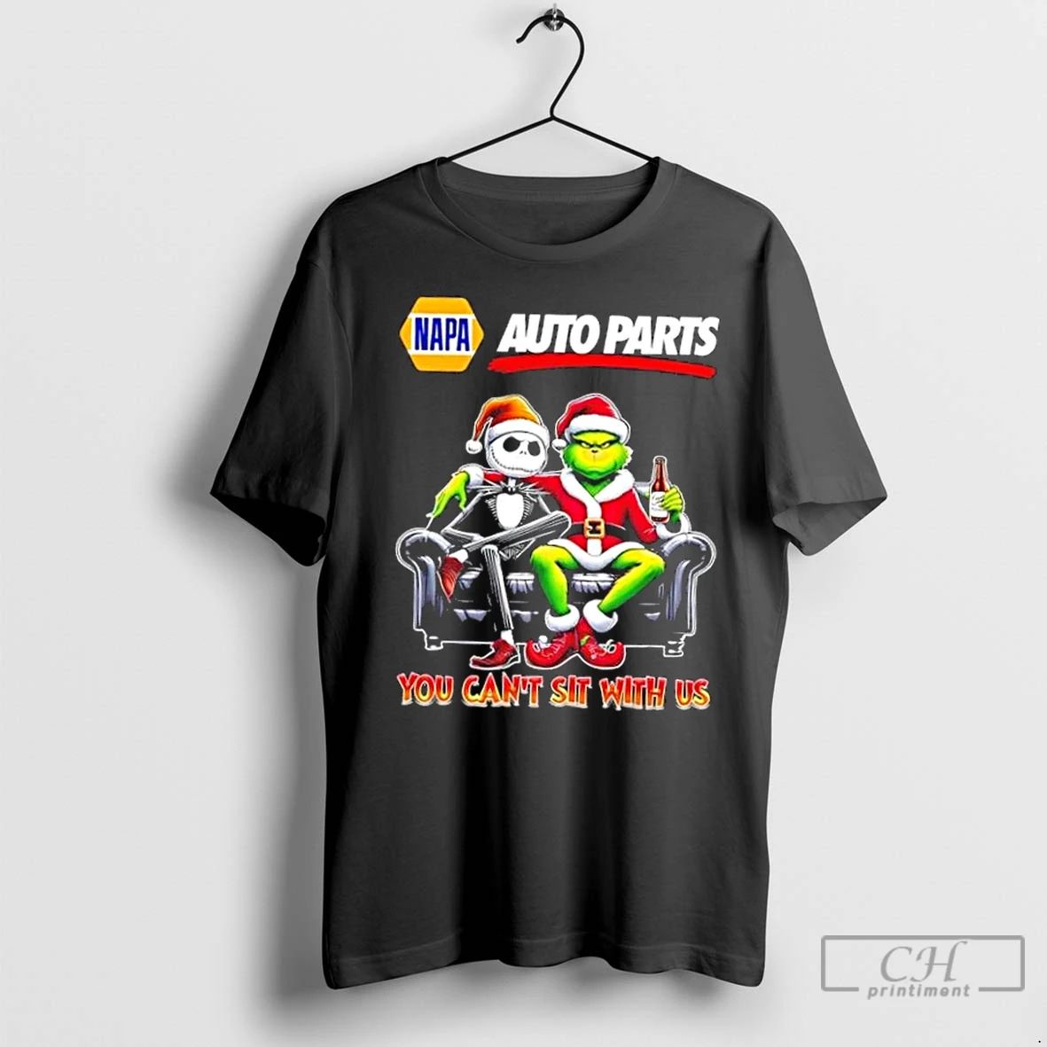 Classic Napa Auto Parts X Grinch And Jack Skellington Happy Hallothankmas You Cant Sit With