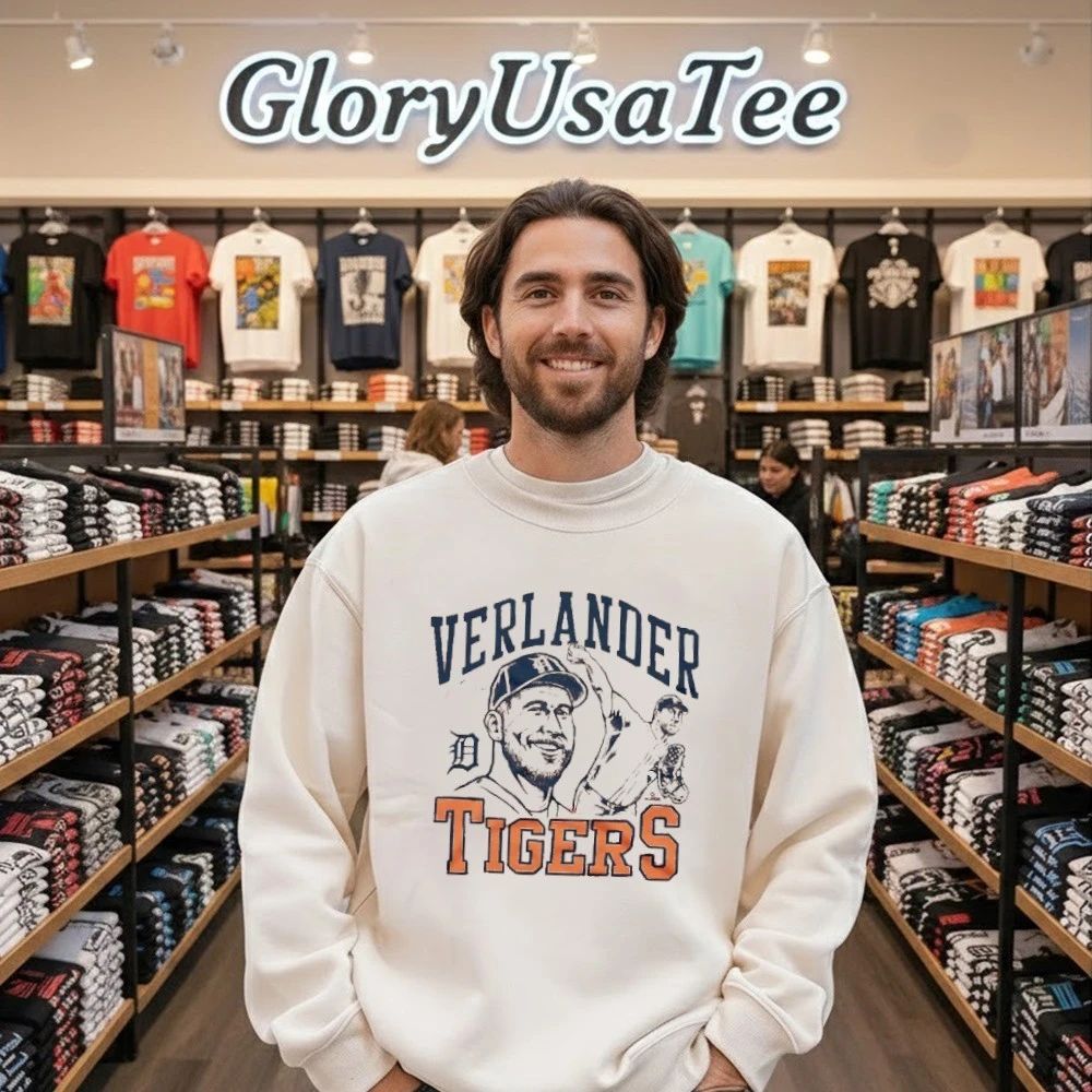 Tigers Justin Verlander Signature Portrait Shirt