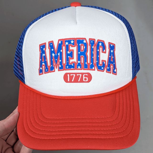 America 1776 Puff Trucker Hat