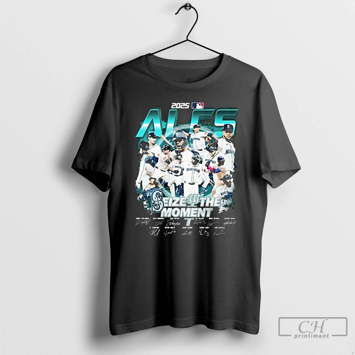 Classic Seattle Mariners 2025 Alcs Seize The Moment Players Signatures Long Sleve T Shirts