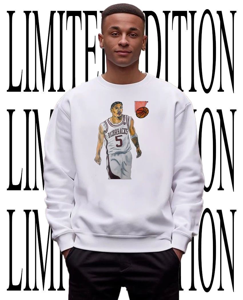 NCAA Anthony Black 5 Arkansas Razorbacks Basketball El Gomez caricature shirt