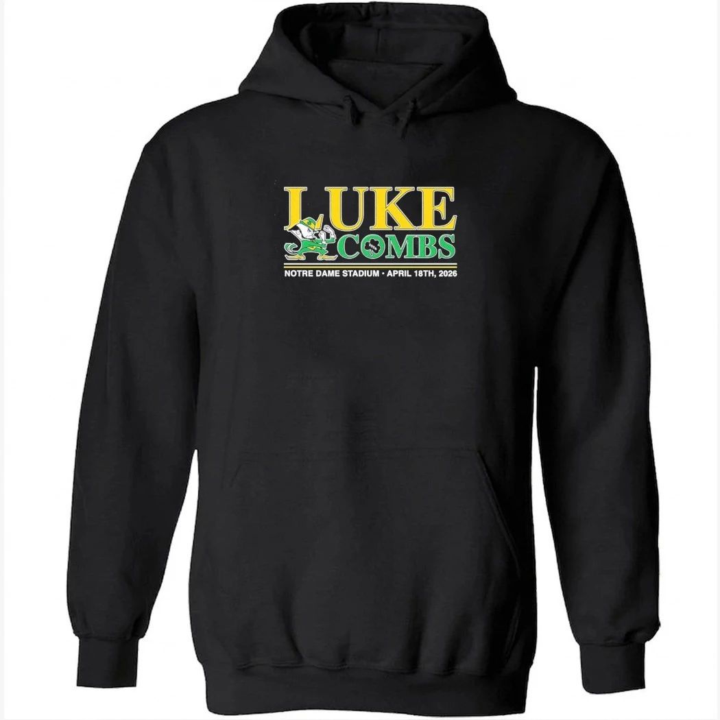 Luke Combs South Bend Indiana 2026 Tour Merch At Notre Dame Stadium April 18 2026 Notre Dame Fighting Irish Logo Shirt