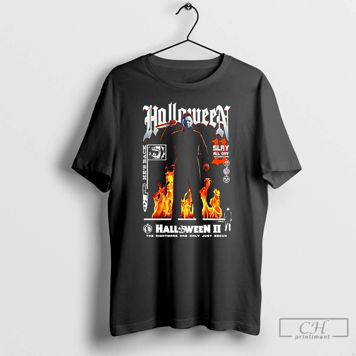Classic Michael Myers Nightmare Flames Halloween Ii T Shirts