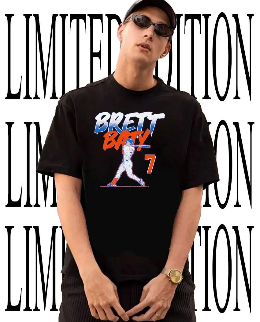 Brett Baty #7 New York Mets slugger swing number shirt