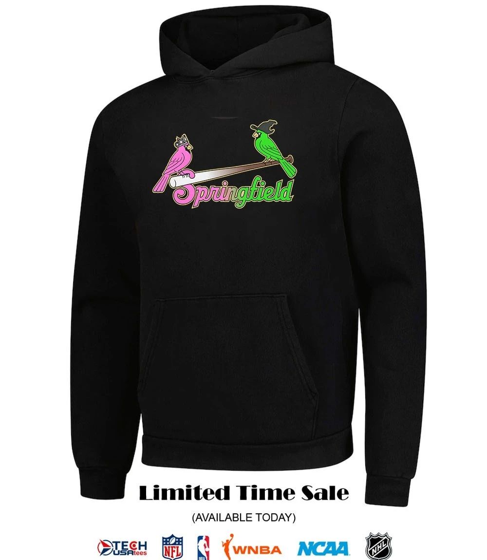 Springfield Cardinals Baseball pink and green logo shirt