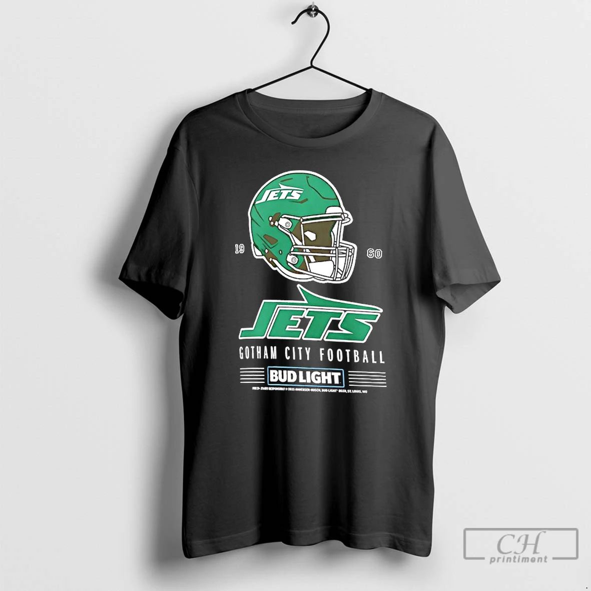 Classic New York Jets Bud Light 1960 Gotham City Football Helmet T Shirts
