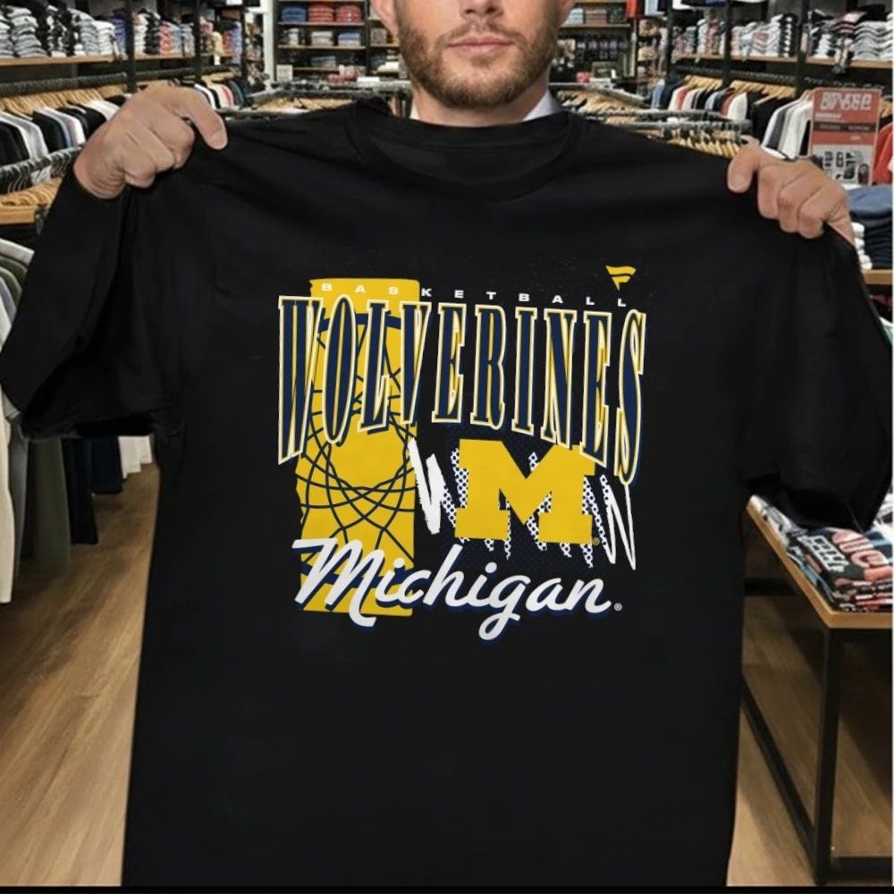Michigan Wolverines Mem’s Basketball Graphic Tri-Blend T-Shirt