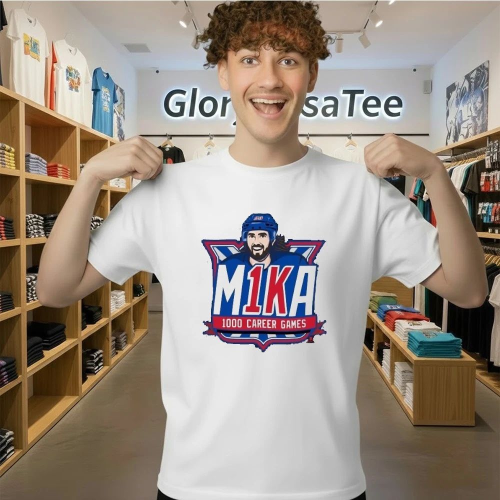 New York Rangers Mika Zibanejad M1KA 1000 Career Game Shirt