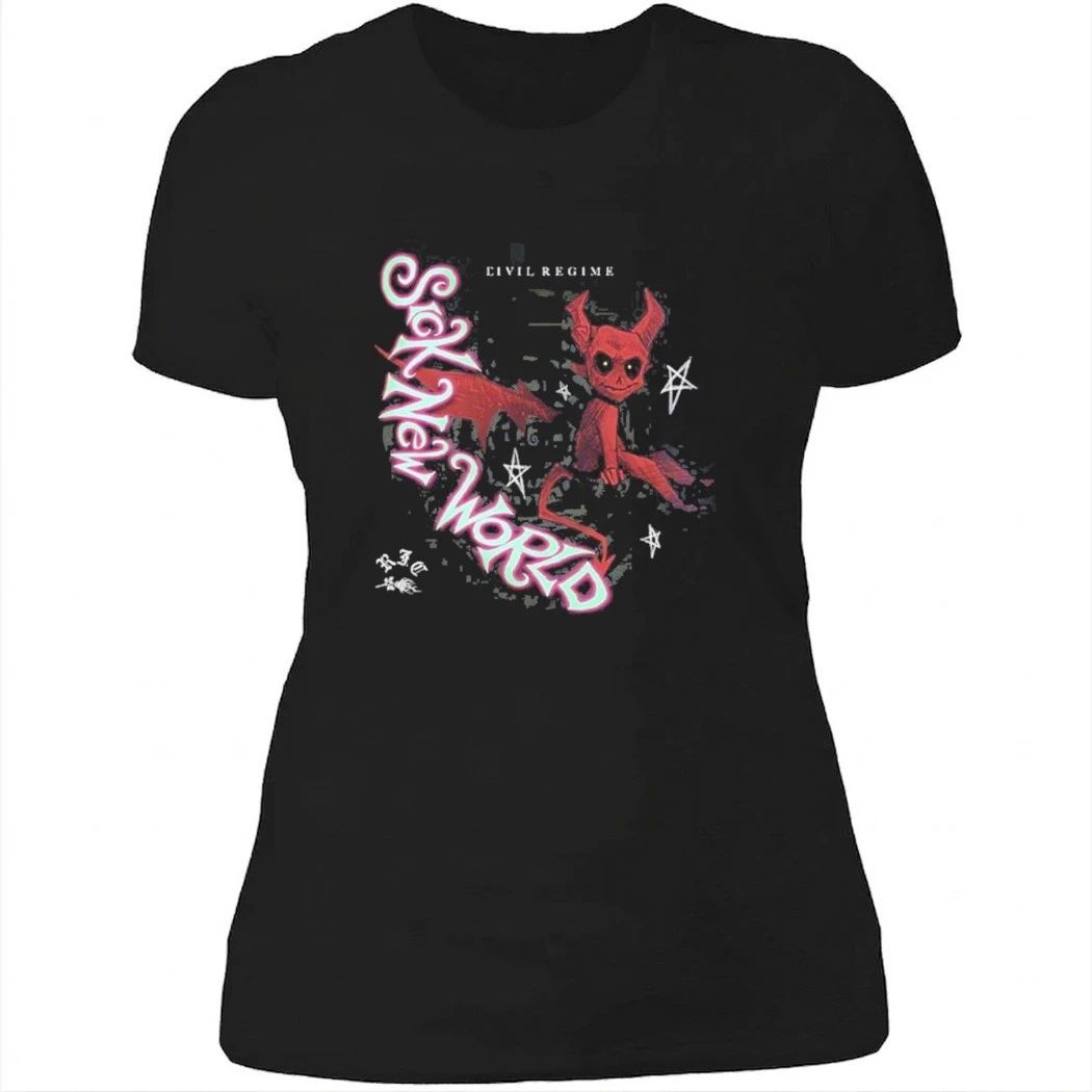 Sick New World 2026 Las Vegas Festival X Civil Regime Merch On April 25 2026 The Winged Red Devil Circle T-Shirt