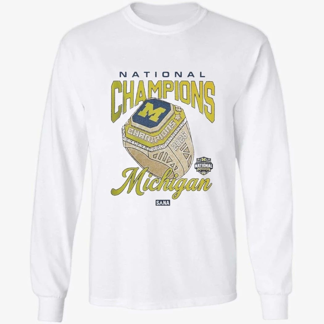 Michigan Wolverines X SANA 2026 NCAA Men’s Basketball National Champions Ring T-Shirt