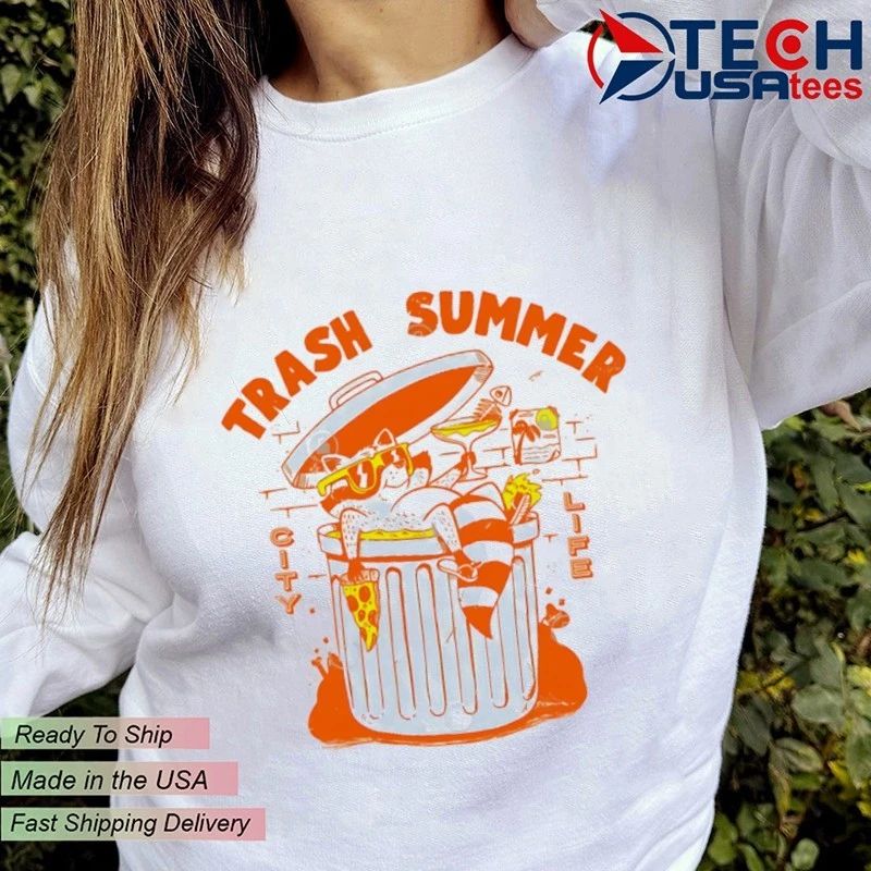Raccoon trash summer city life shirt