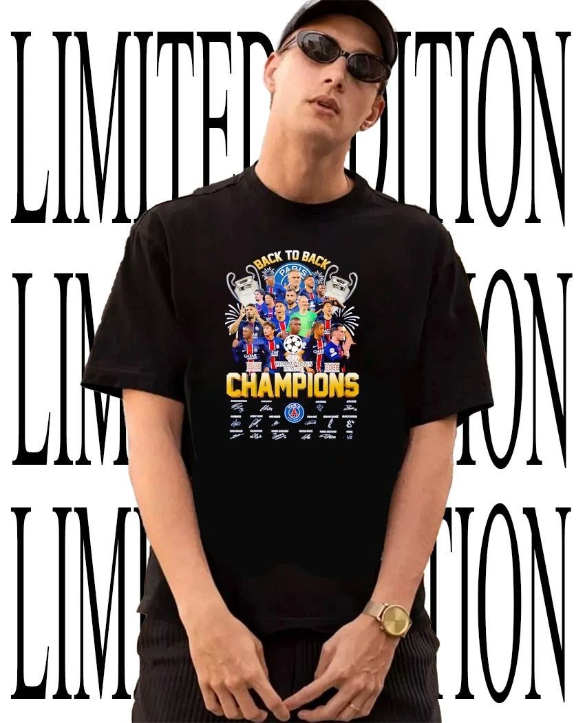 Paris Saint-Germain Back to Back UEFA Champions League 2025-2026 signatures T-Shirt