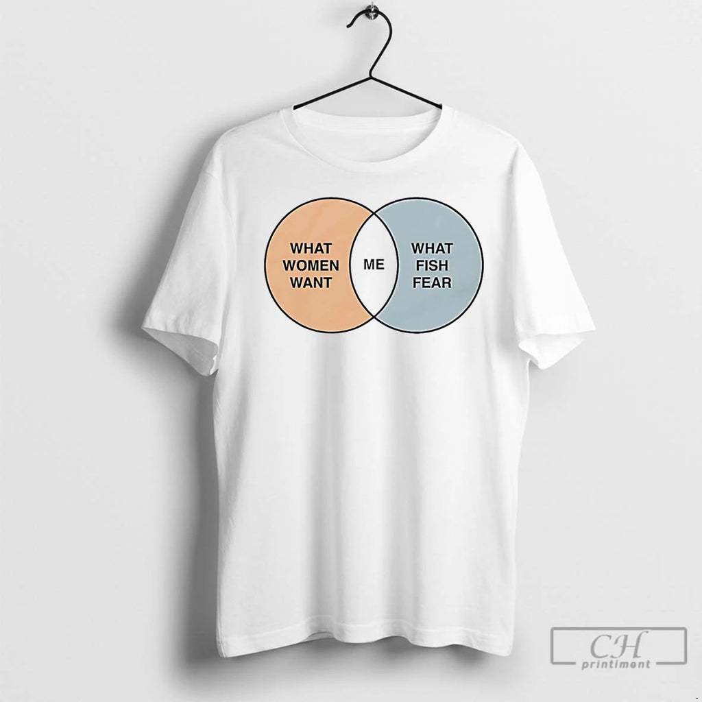 Classic Women Want Me Fish Fear Me Venn Diagram