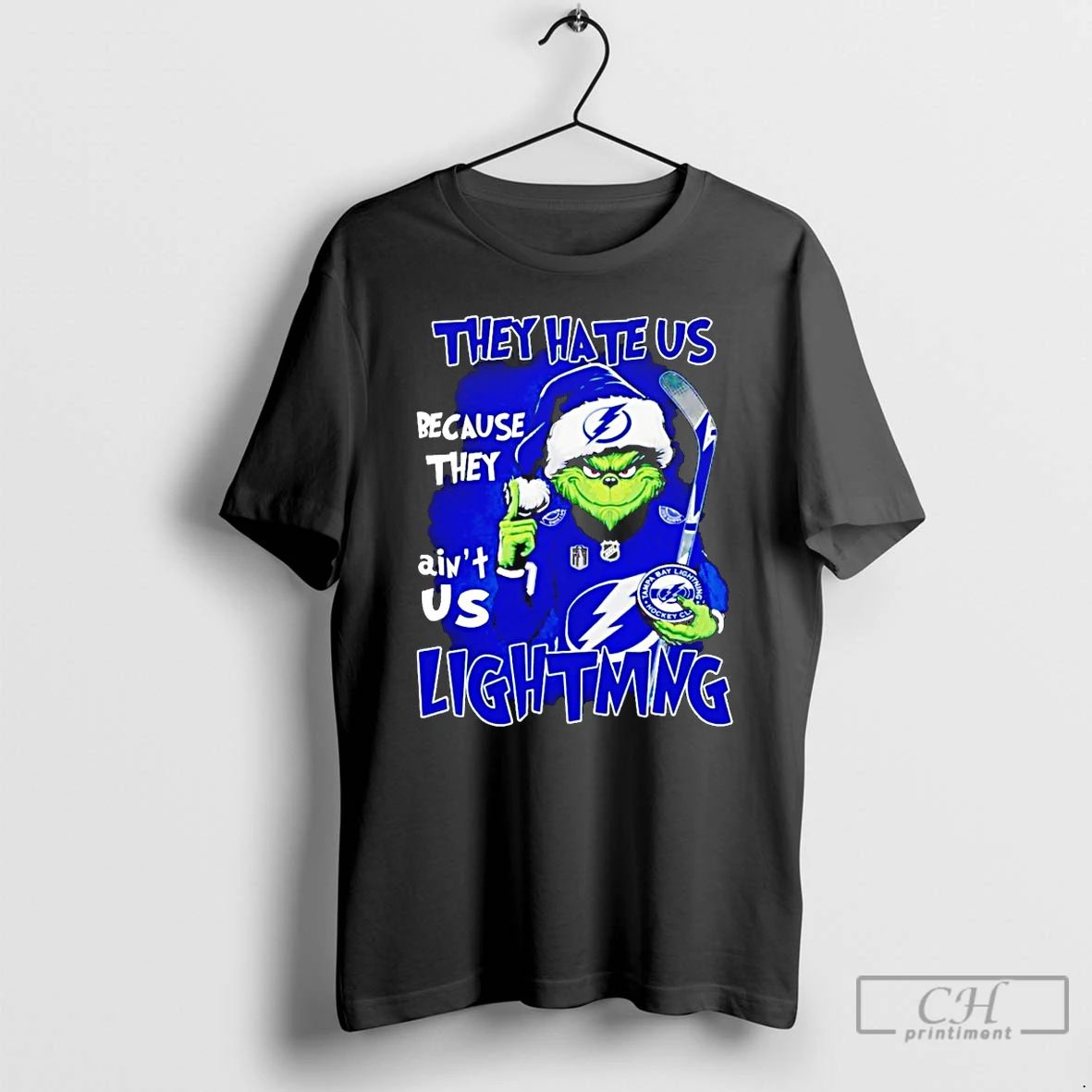 Premium Santa Grinch They Hate Us Because They Aint Us Lightning T Shirts