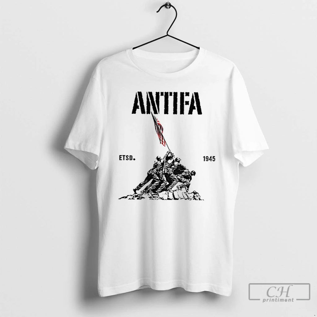 Classic Antifa Estd 1945 Pro Democracy Liberal Protest T Shirts