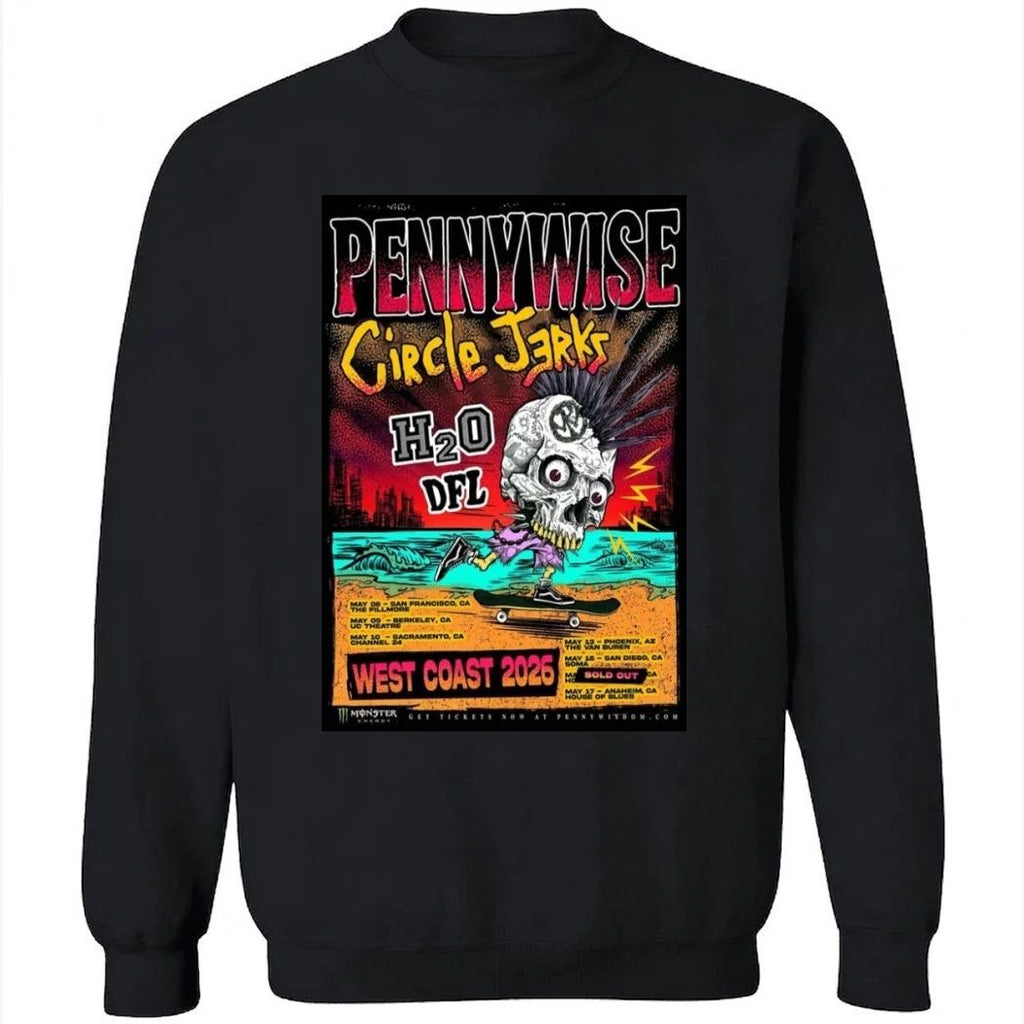 Circle Jerks Band Pennywise West Coast 2026 May Tour Poster Shirt