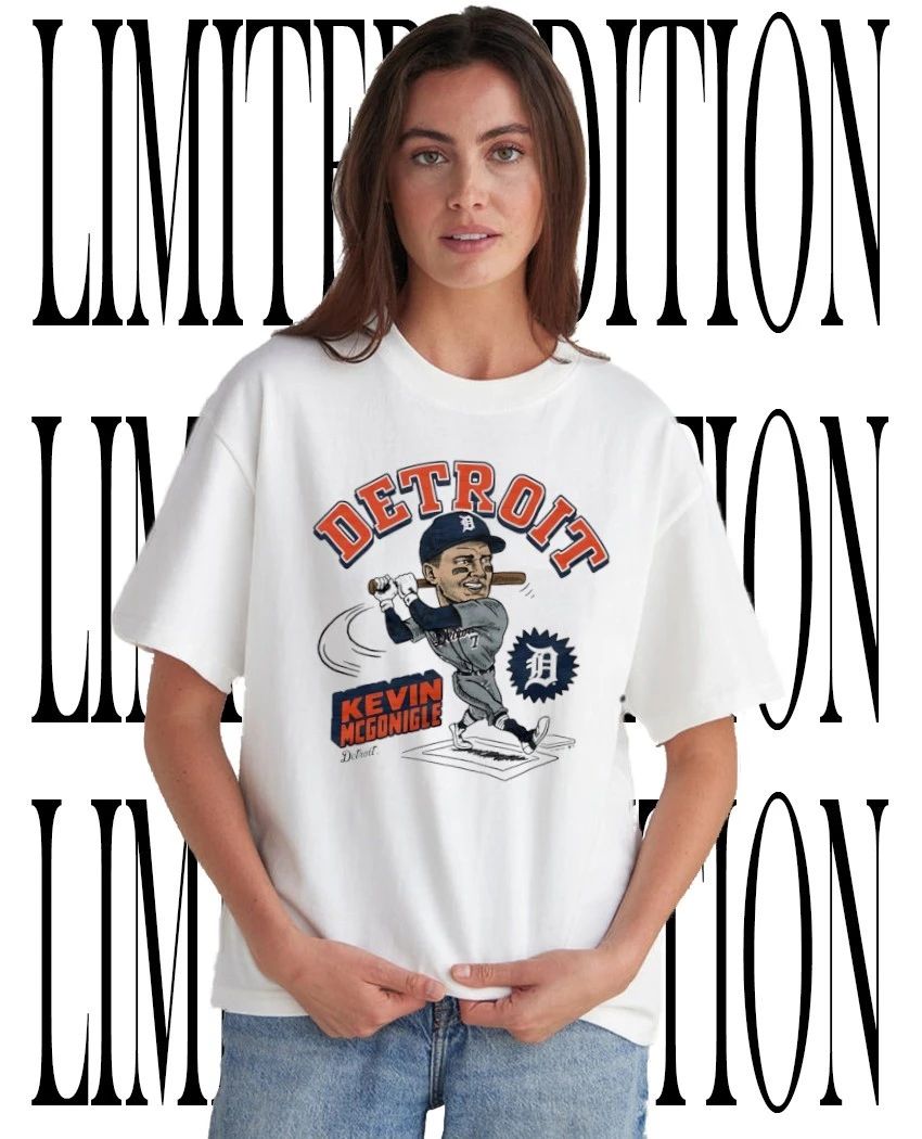 Detroit Tigers Baseball Kevin McGonigle slugger swing caricature shirt