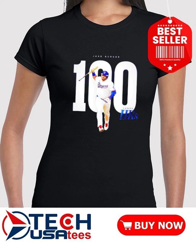 Jake Burger Texas Rangers 100 Career HRs shirt