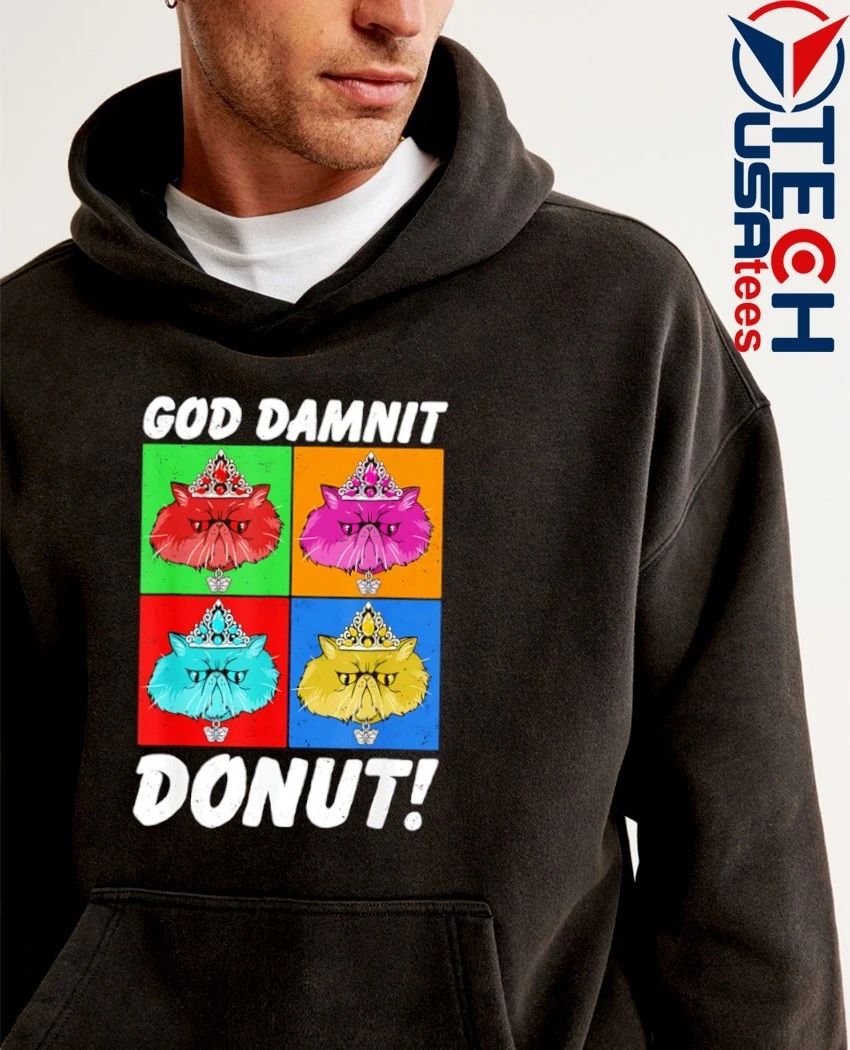 God damnit donut cat pop art shirt